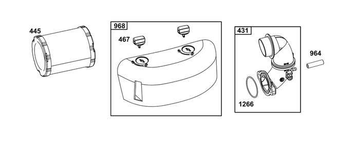 Air Cleaner Group Diagram and Parts List for 21R507-0014-H5  Briggs and Stratton Engine